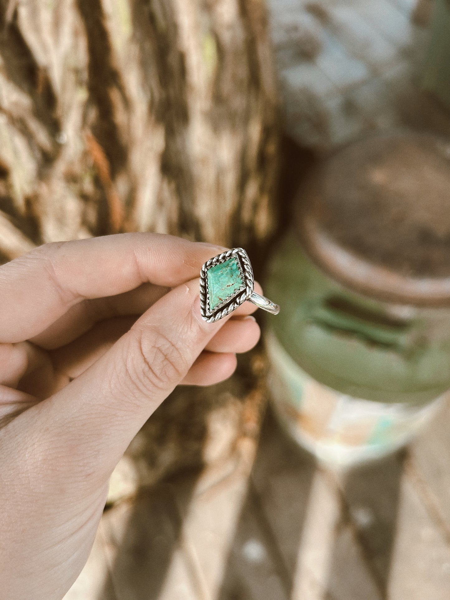 The Diamond Turquoise Ring Size 8