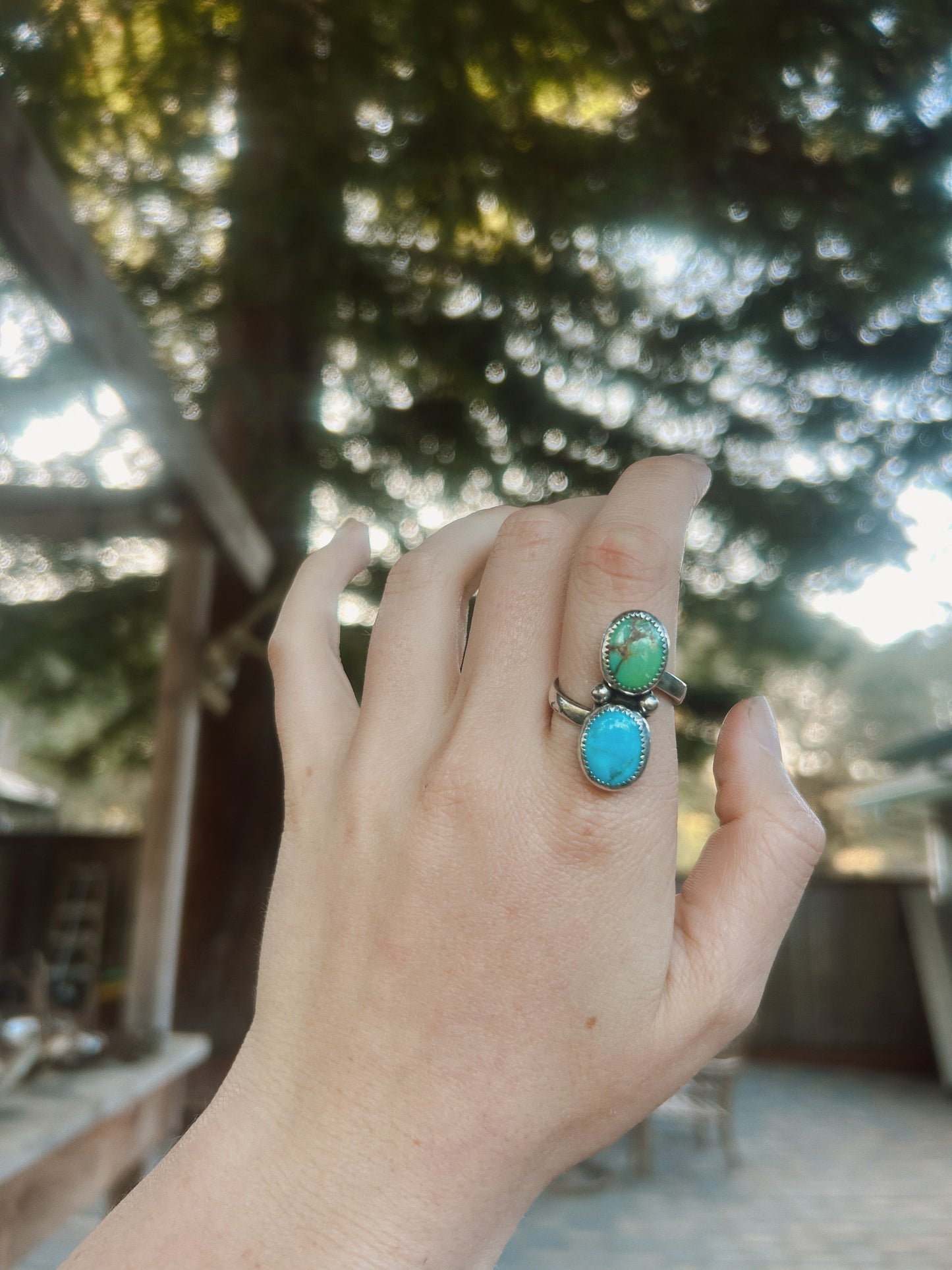 Twisted Cielo & Turq Ring Size 9