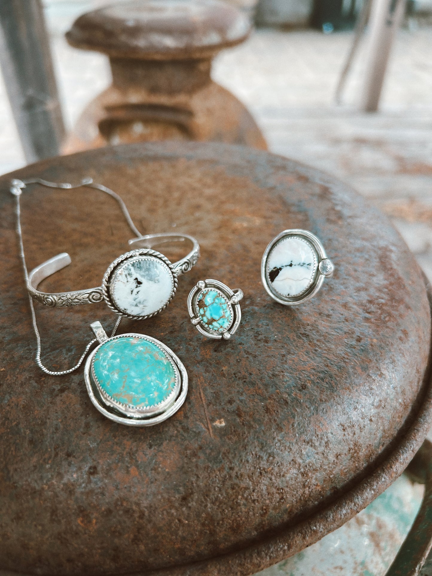 Statement Turquoise Pendant w/ Chain