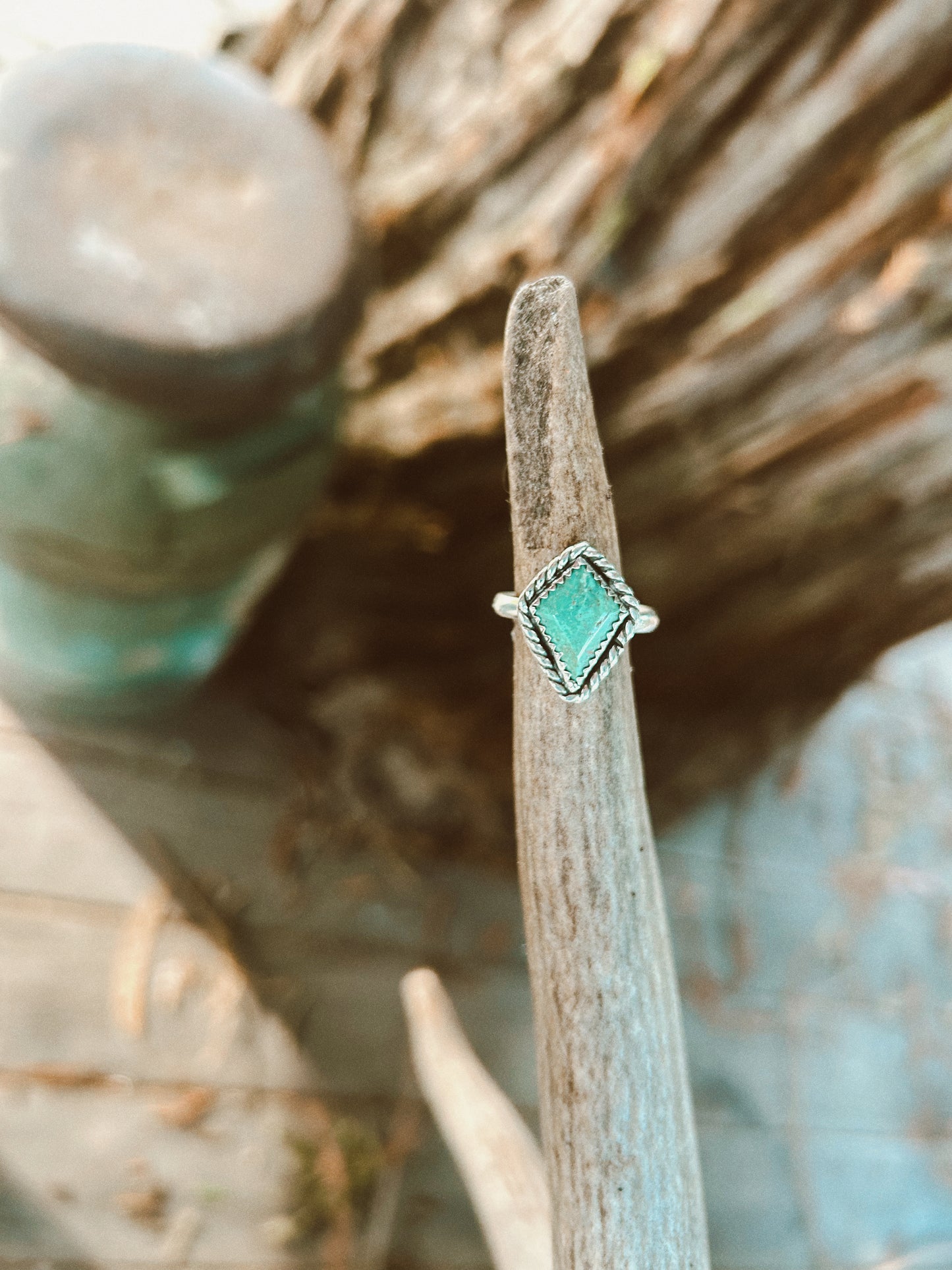 The Diamond Turquoise Ring Size 8