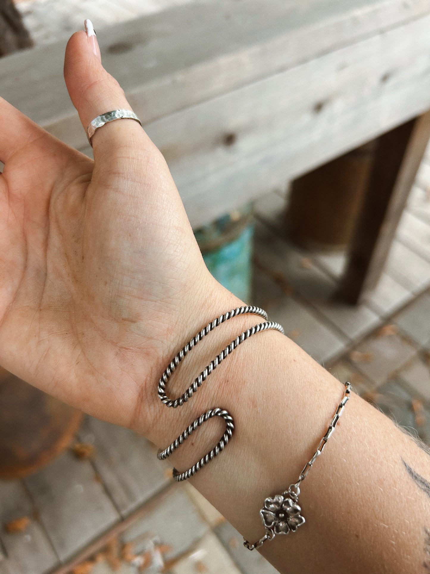 The Turquoise Dice Twisted Cuff