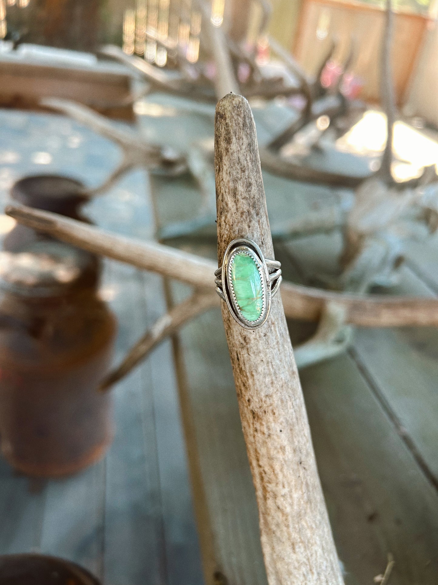 The Green Turquoise Ring Size 8