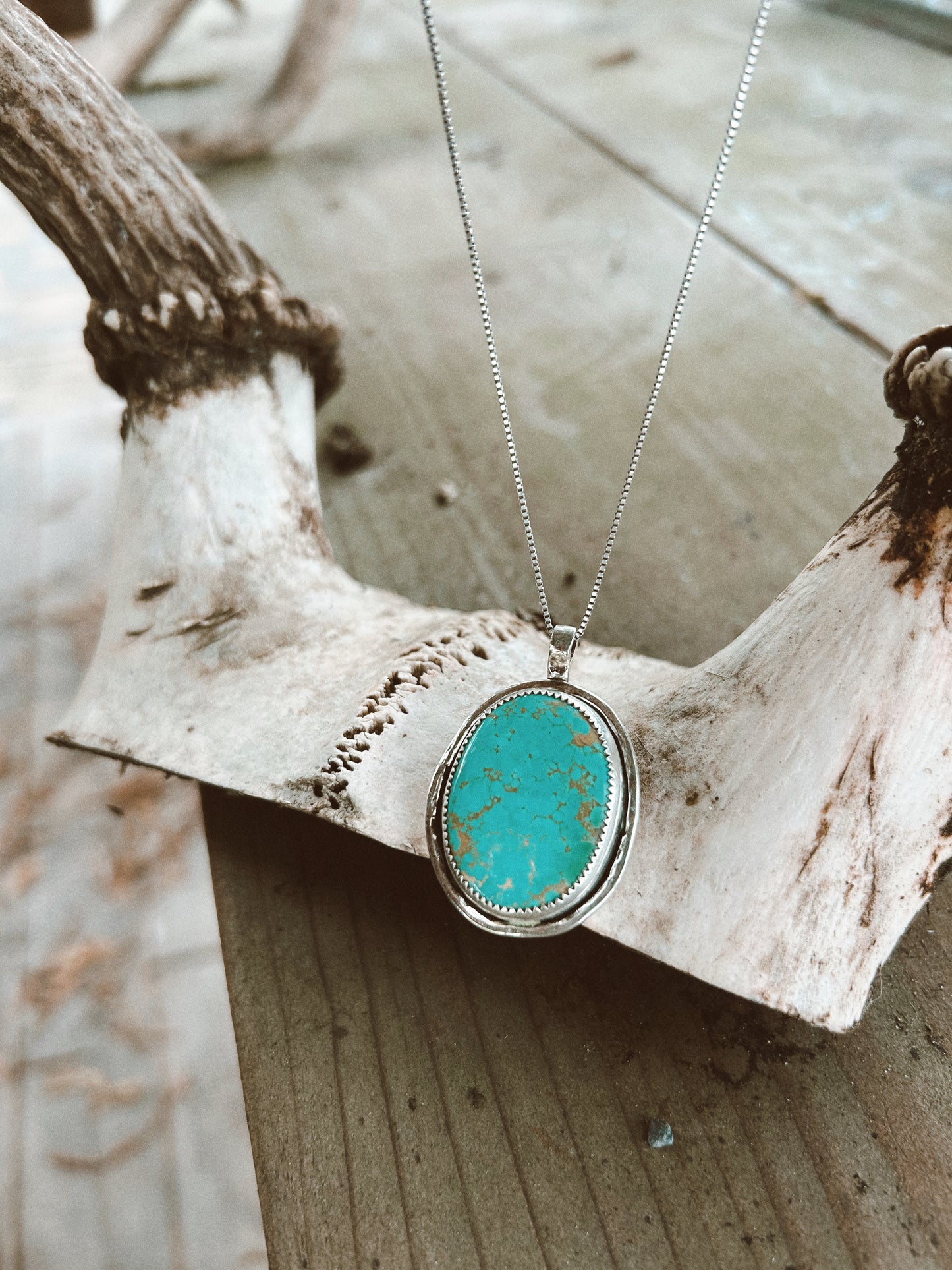 Statement Turquoise Pendant w/ Chain
