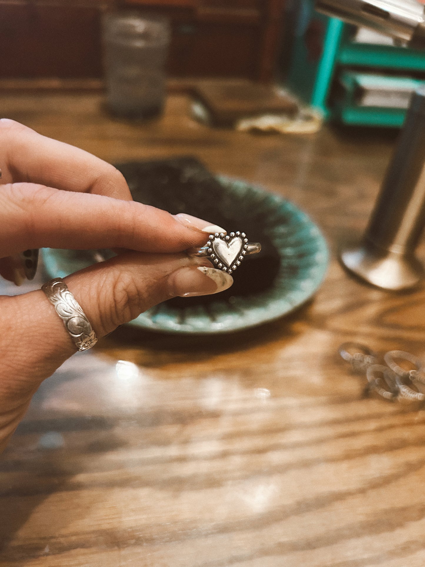 Retro Heart Stacker Ring