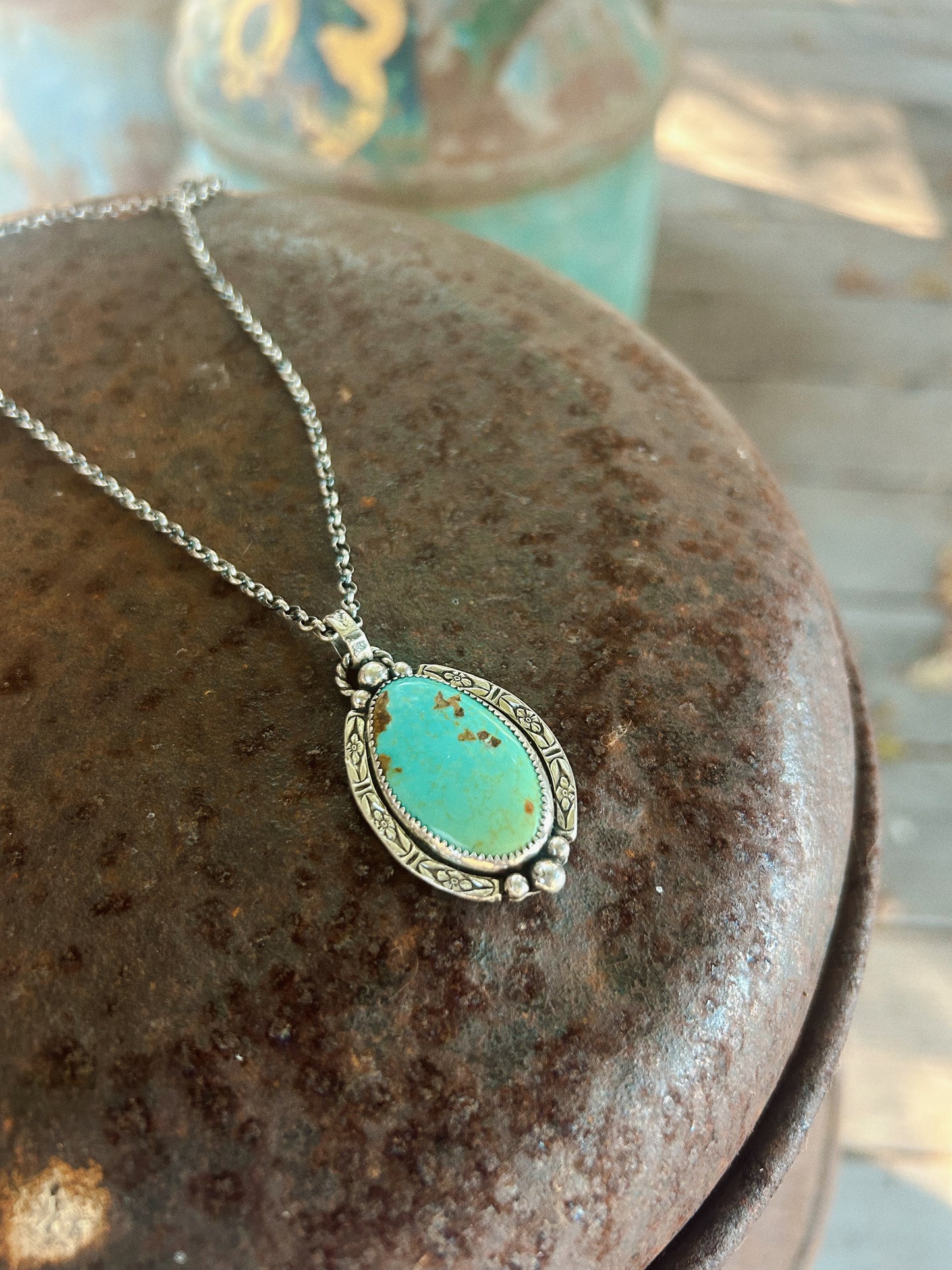 Blossom Bloom Turquoise Pendant