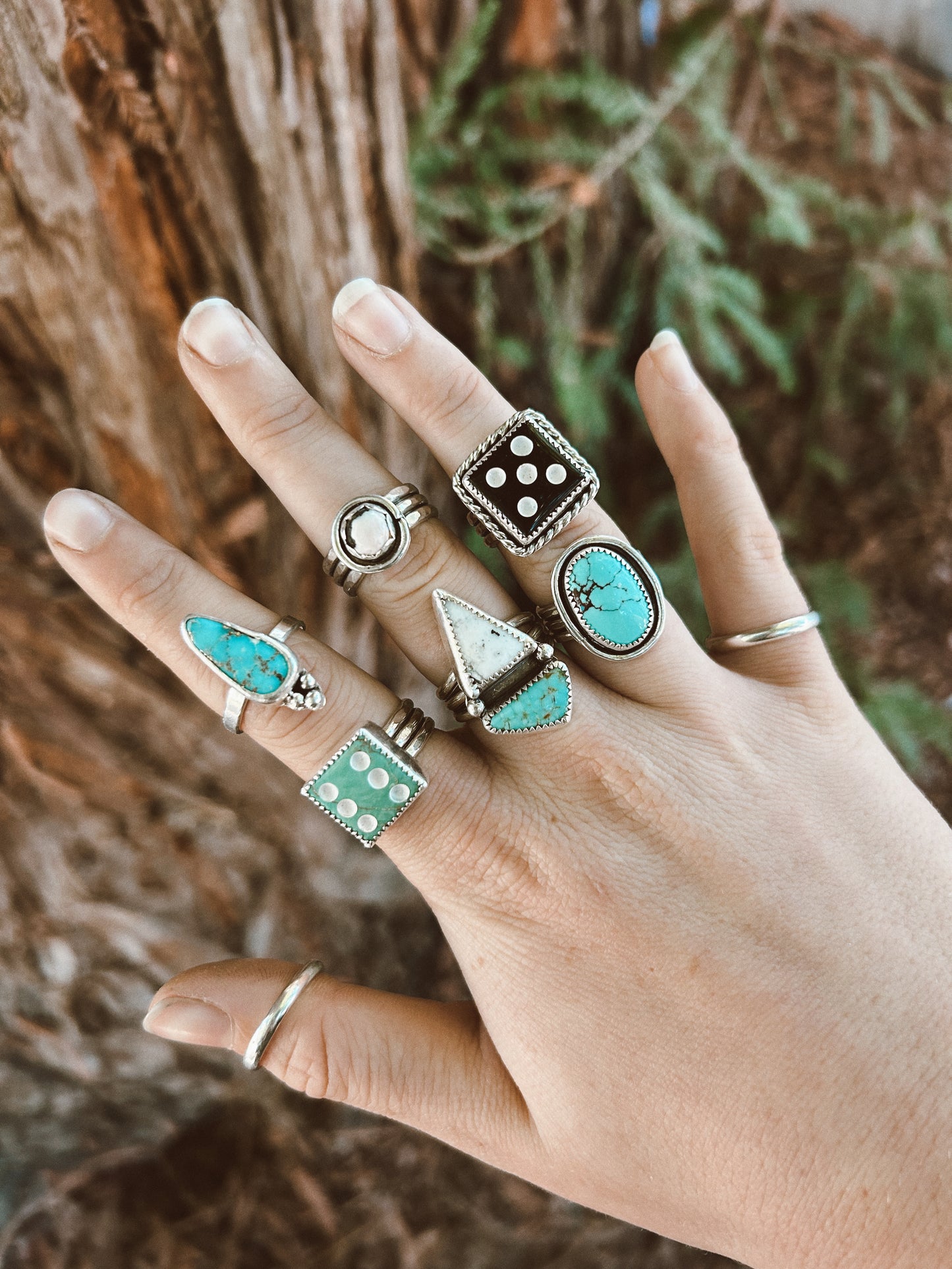 White Buffalo + Turquoise Ring Size 7 3/4