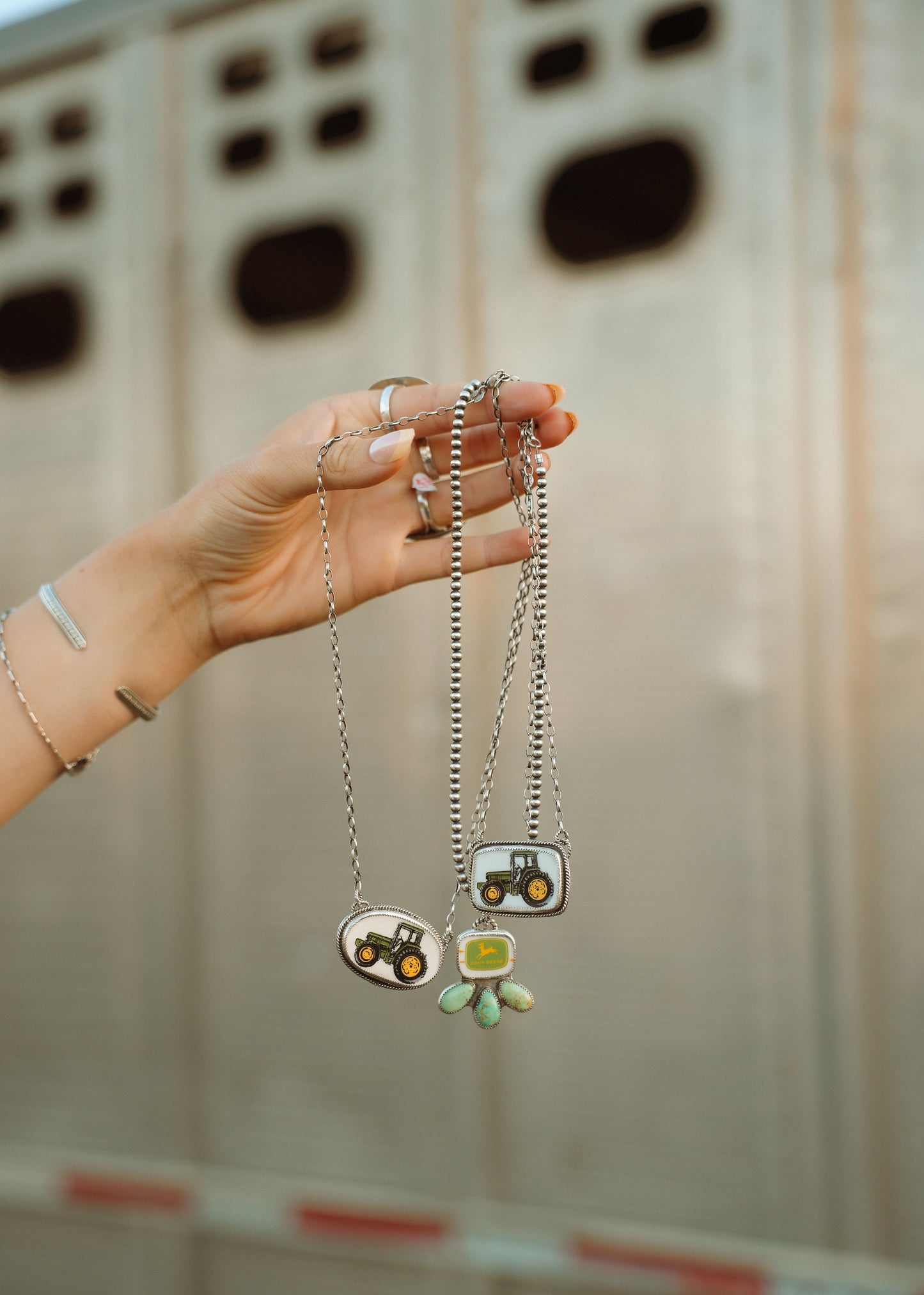 The John Deere Tractor Necklace (Oval #2)