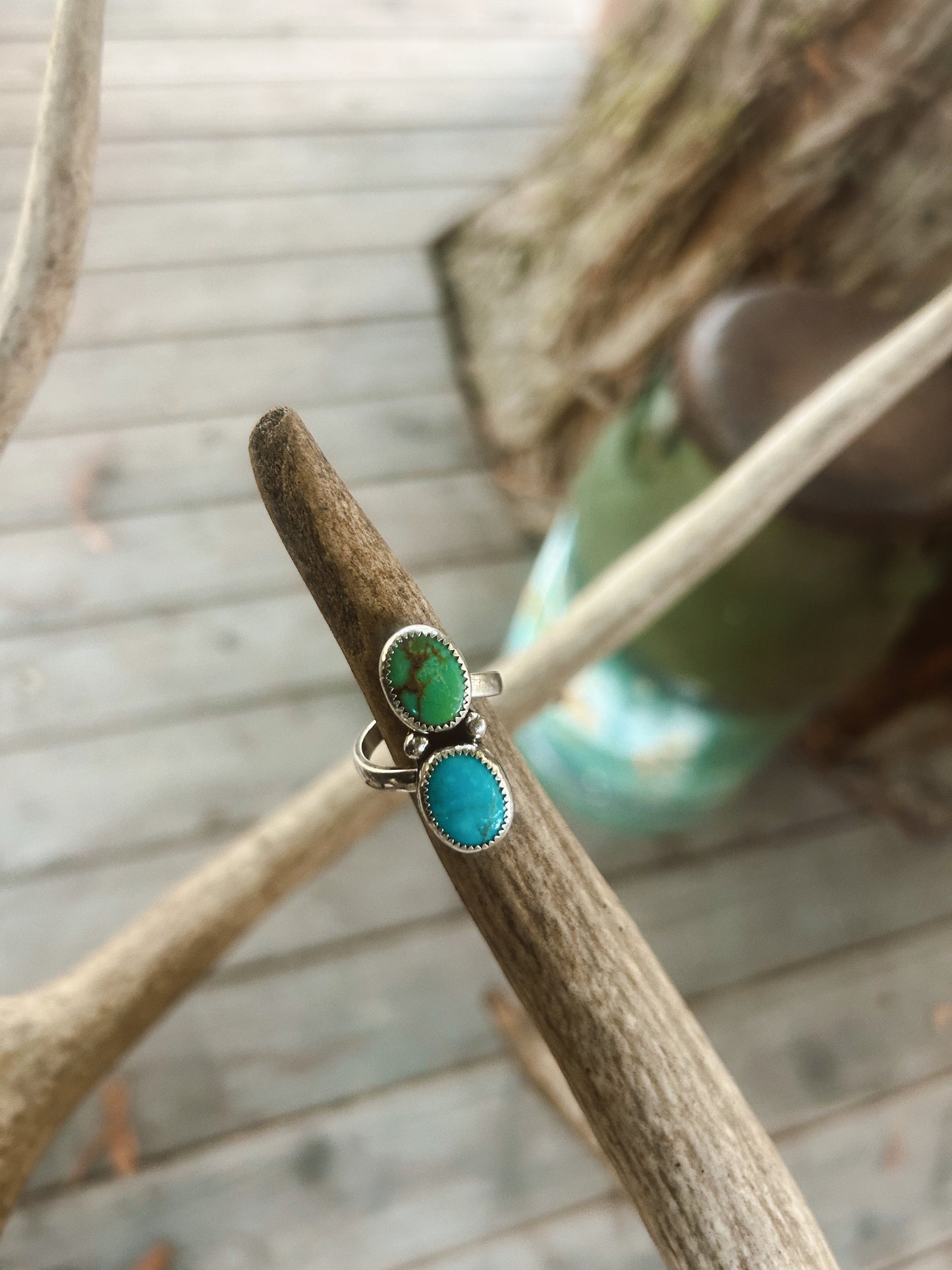 Twisted Cielo & Turq Ring Size 9