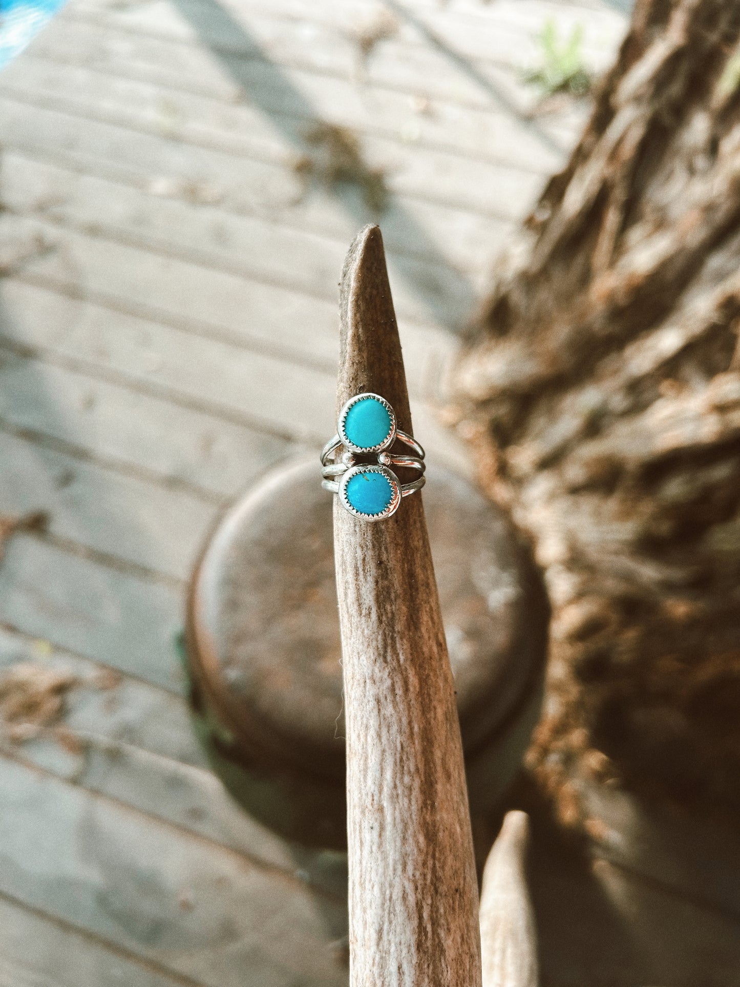Double Turquoise Ring Size 8 1/3