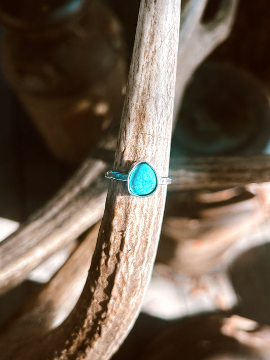 White Water turquoise Ring sizes 8