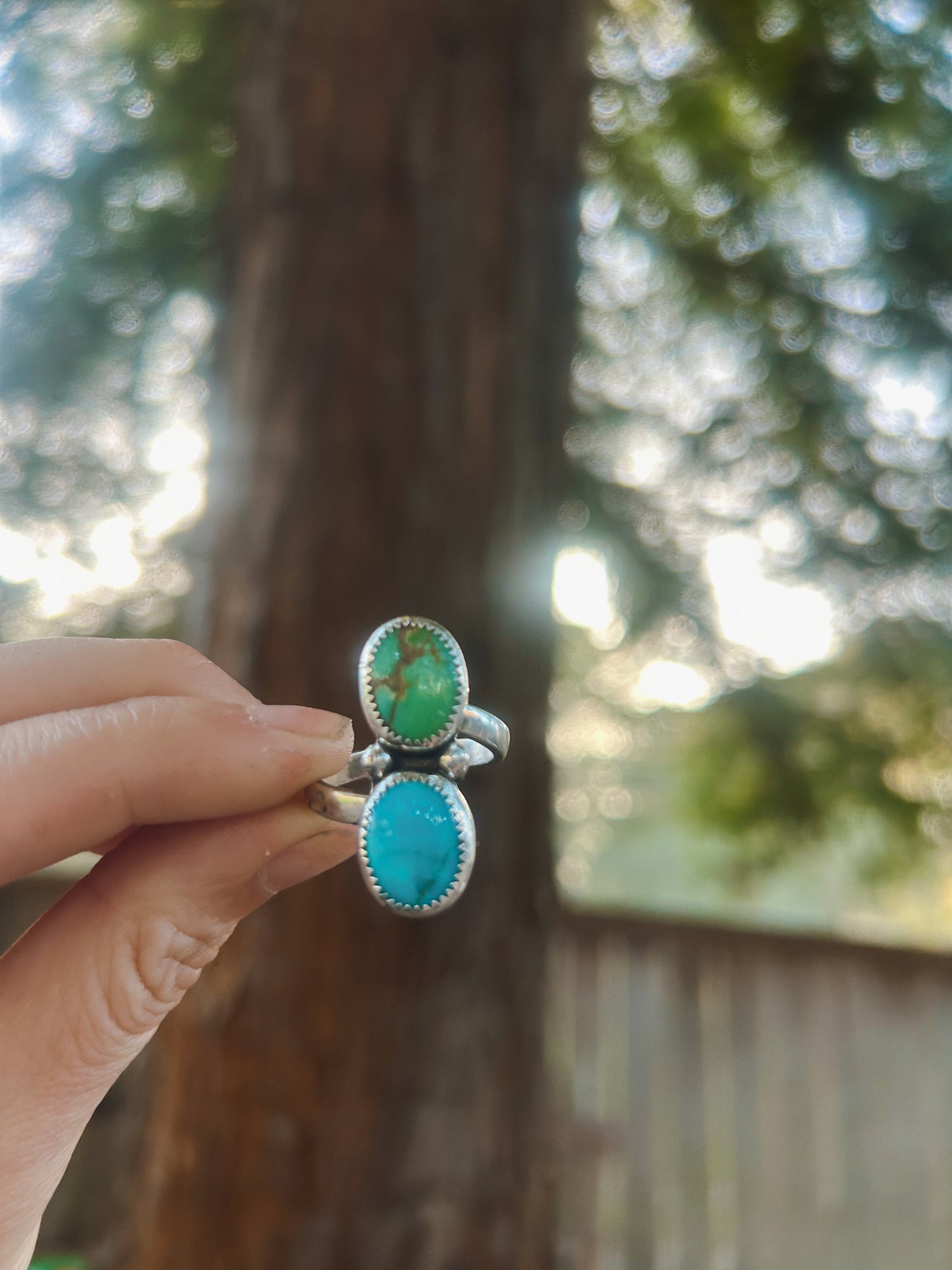 Twisted Cielo & Turq Ring Size 9