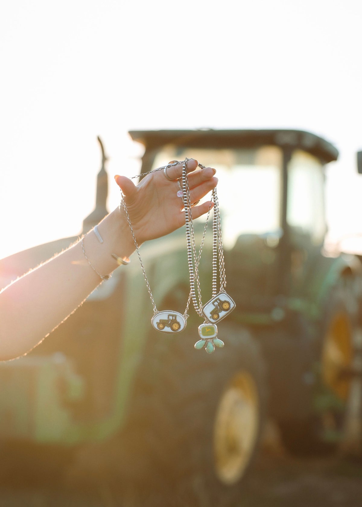 The John Deere Tractor Necklace (Oval #2)