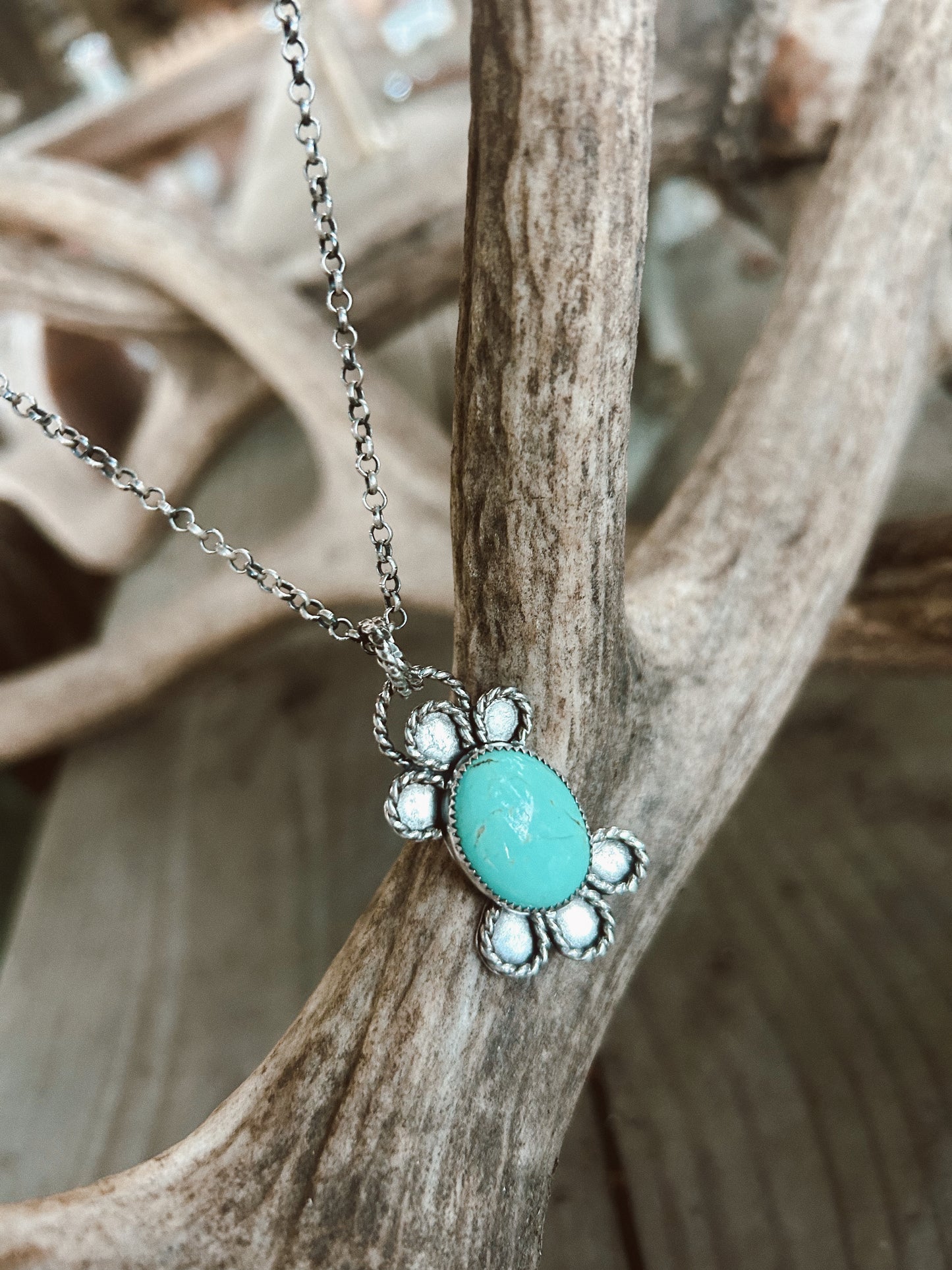 The Prairie Petal Turquoise Pendant
