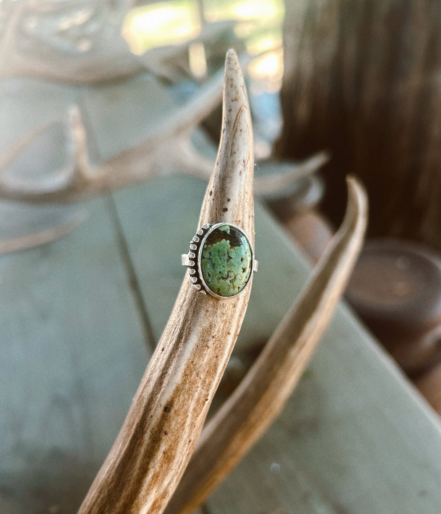 The Green Turquoise Ring Size 8