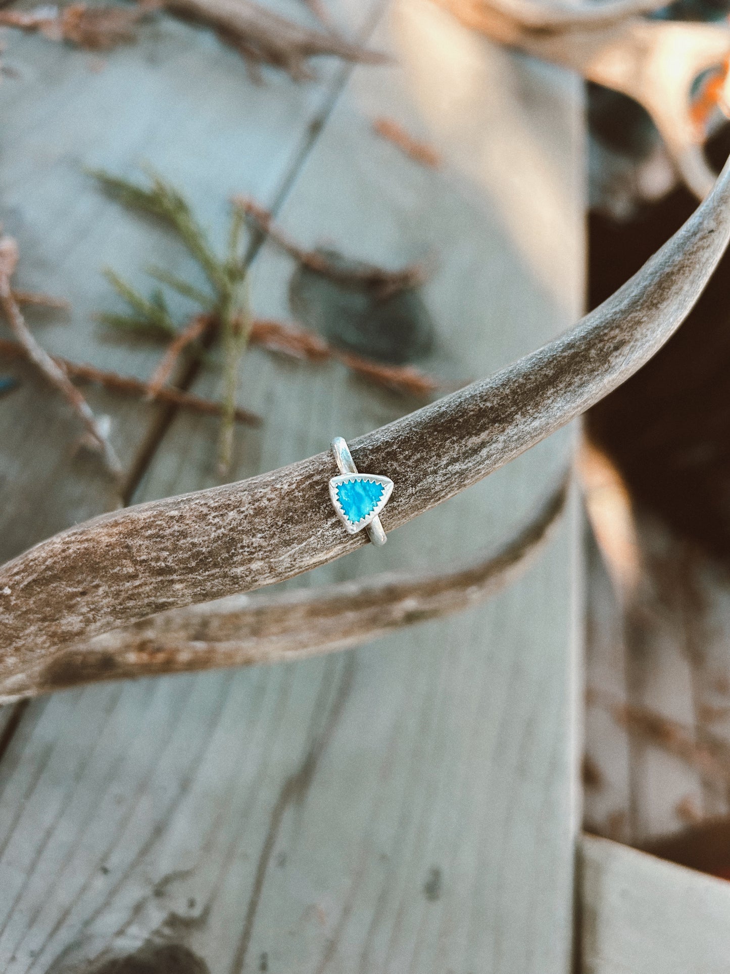 Small Triangle Turquoise Ring Size 6 1/2