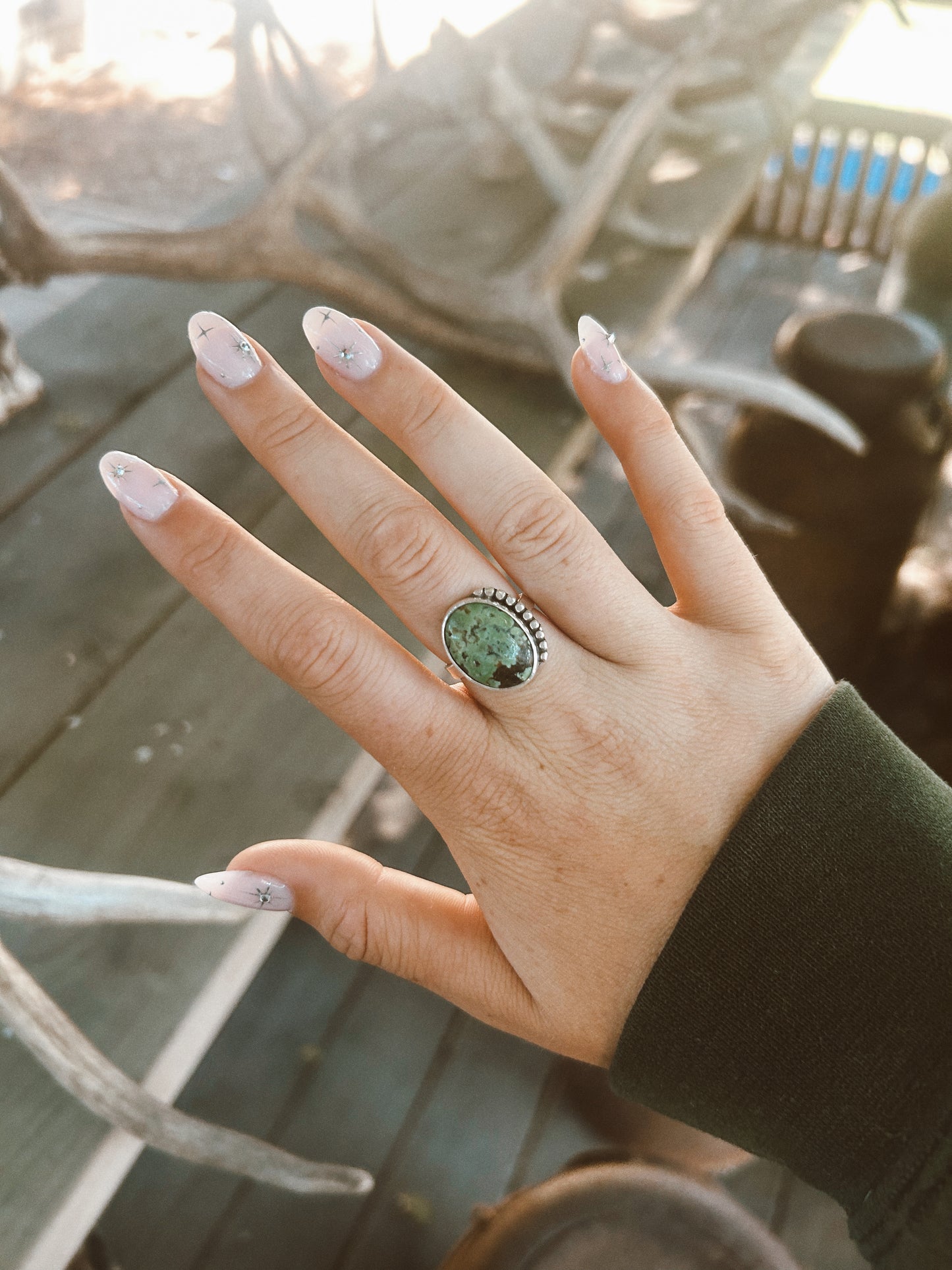 The Green Turquoise Ring Size 8