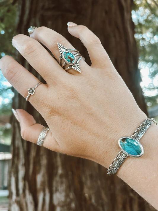 Floral Labradorite Cuff