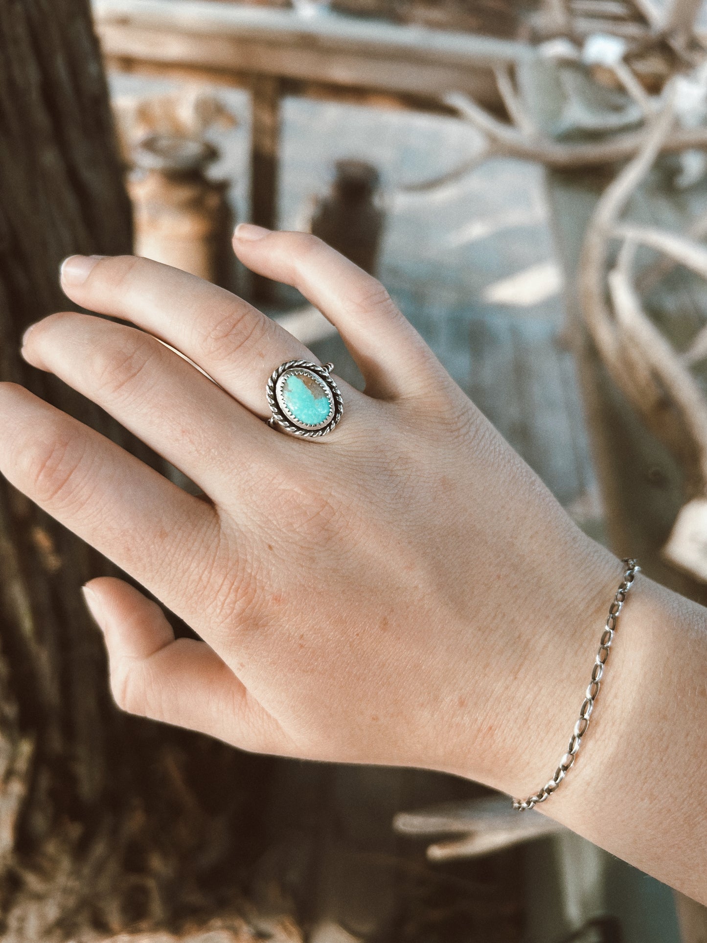Twisted Turquoise Ring Size