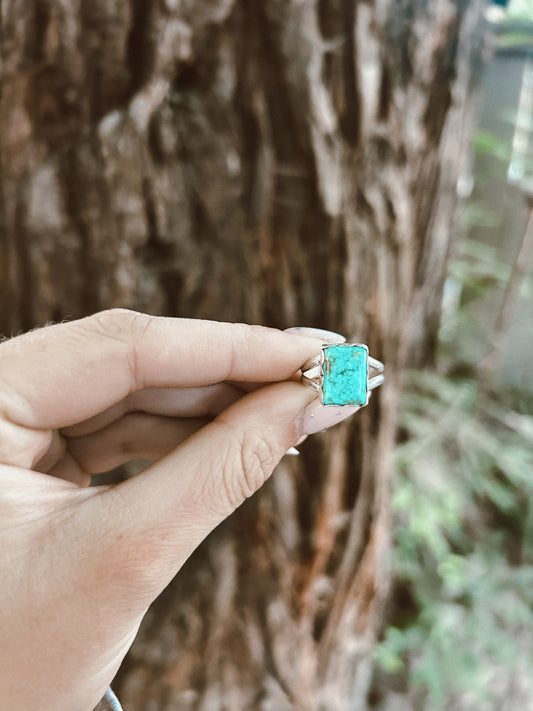 Square Turquoise Ring Size 5 3/4