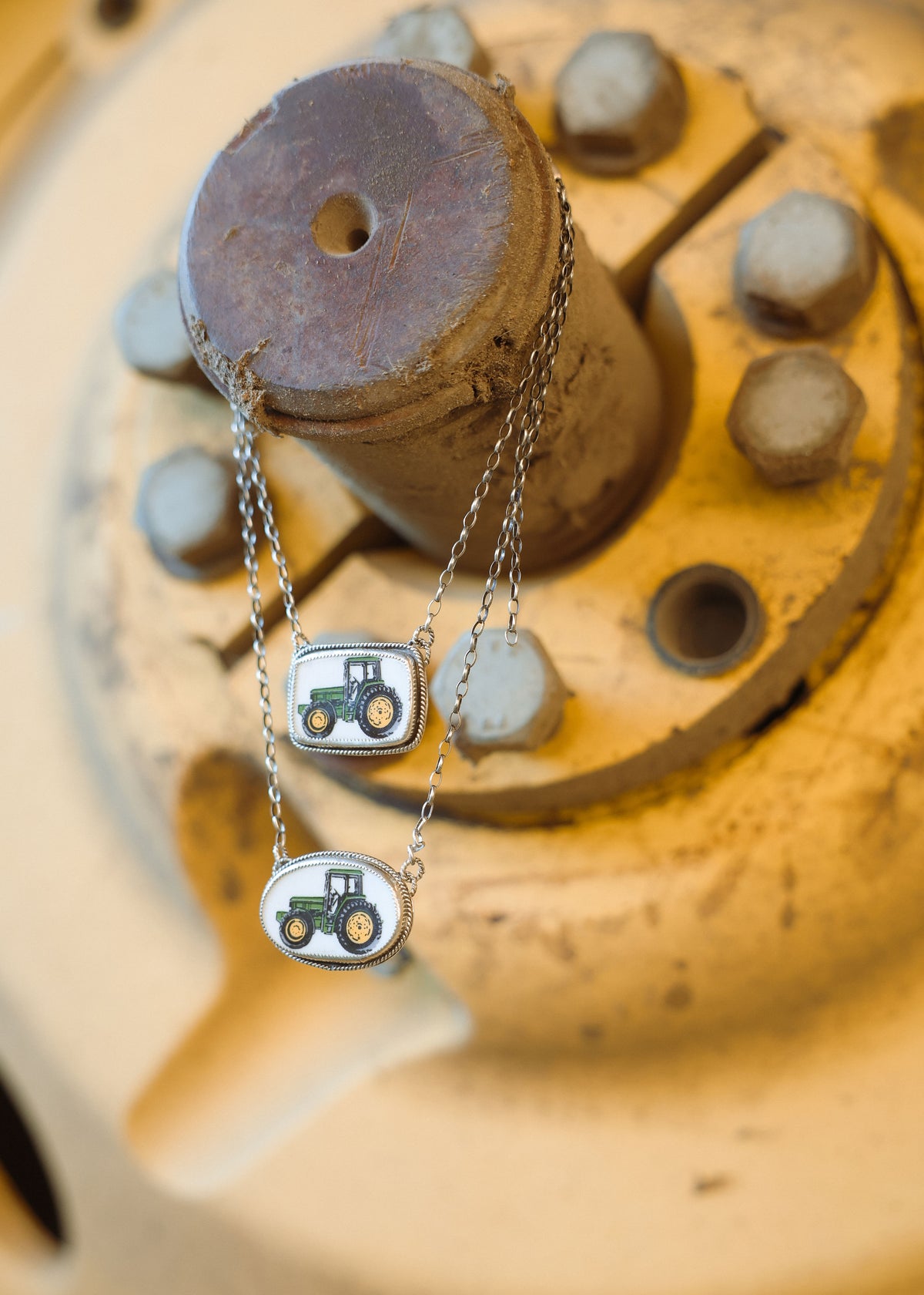 The John Deere Tractor Necklace (Oval #2)