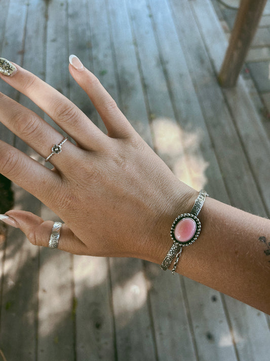 Floral Conch Shell Cuff
