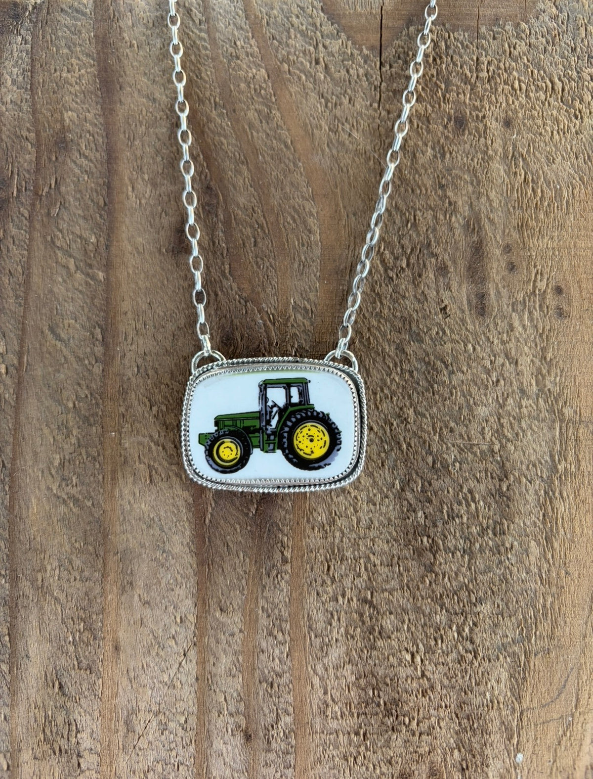 John Deere Tractor Necklace