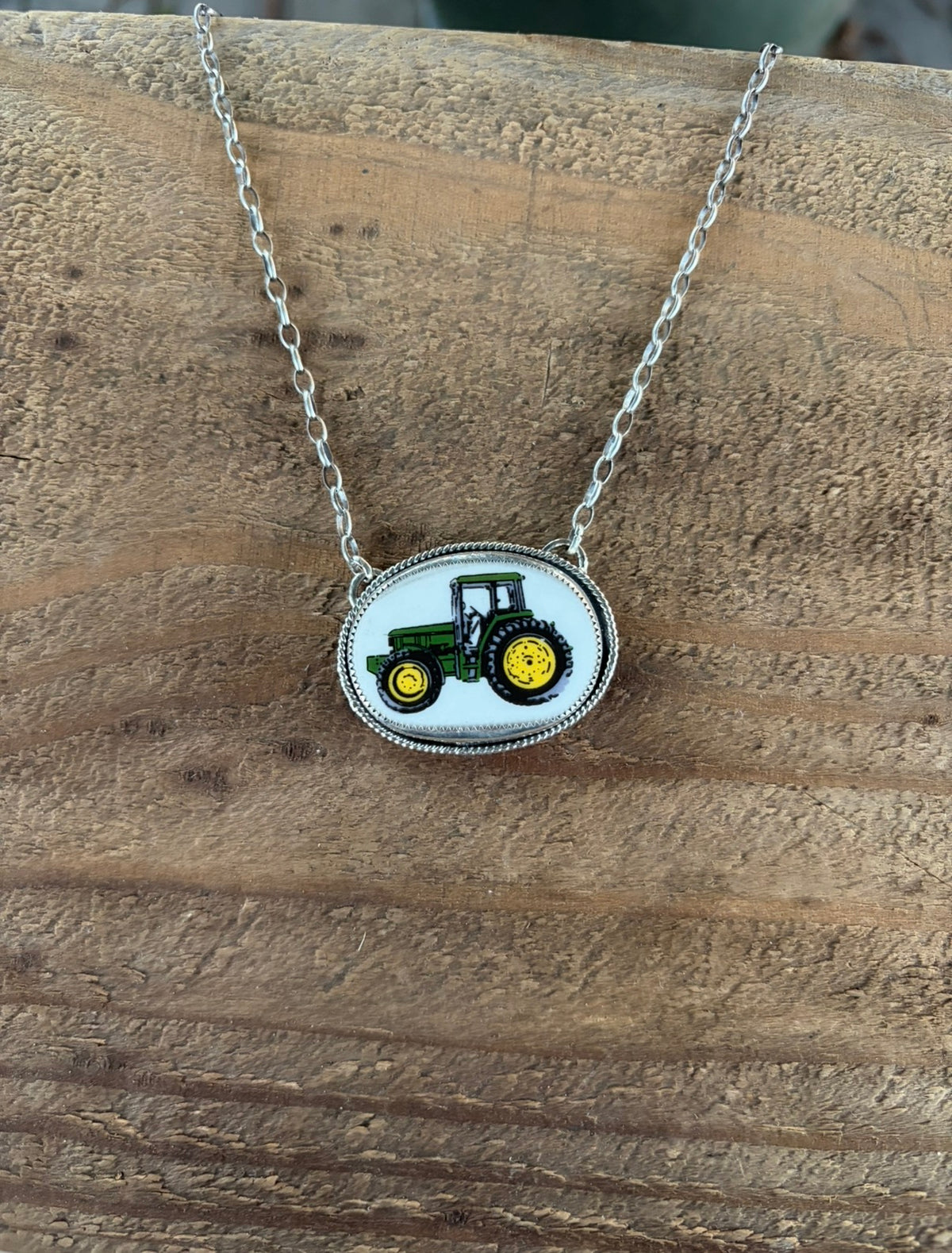 John Deere Tractor Necklace
