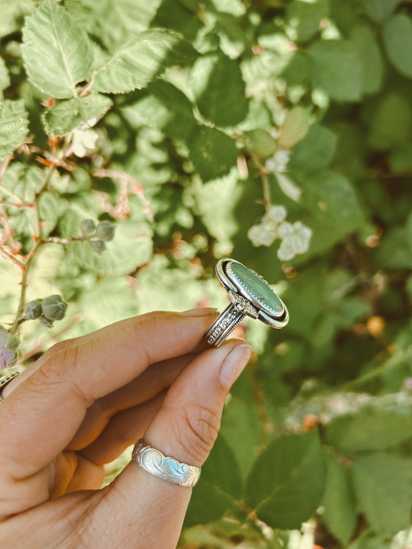 The Green Flower Ring Size 9