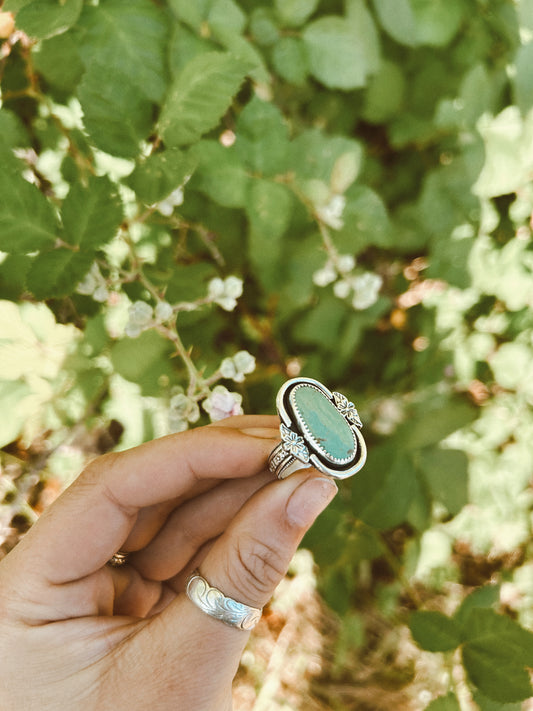 The Green Flower Ring Size 9