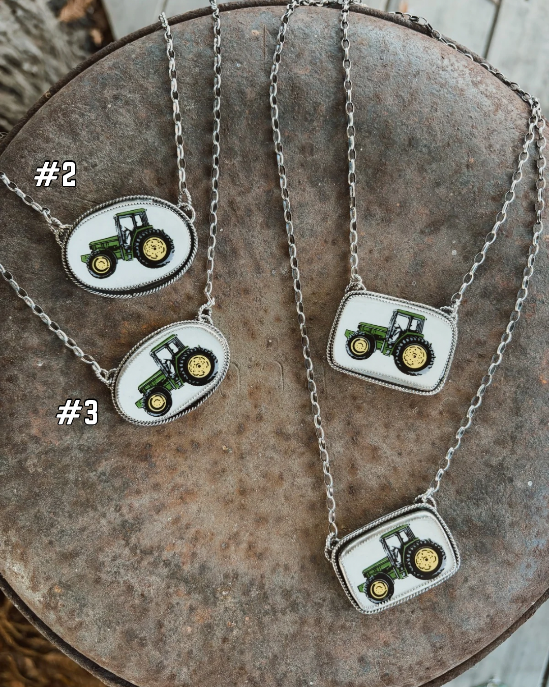 The John Deere Tractor Necklace (Oval #2)
