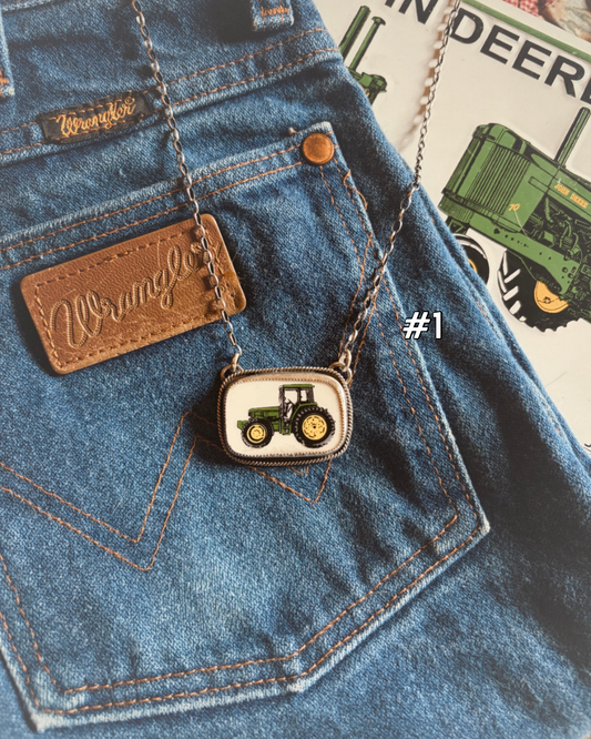 The John Deere Tractor Necklace Square