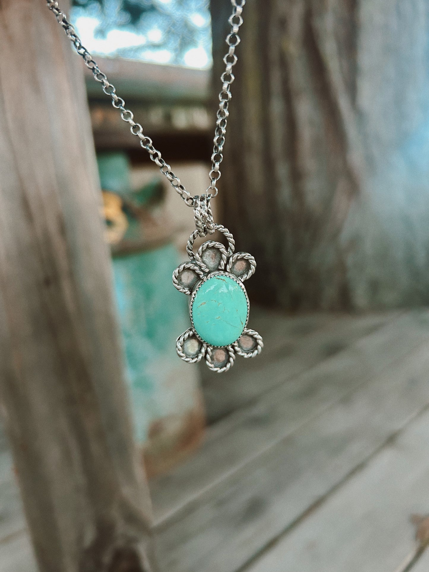 The Prairie Petal Turquoise Pendant