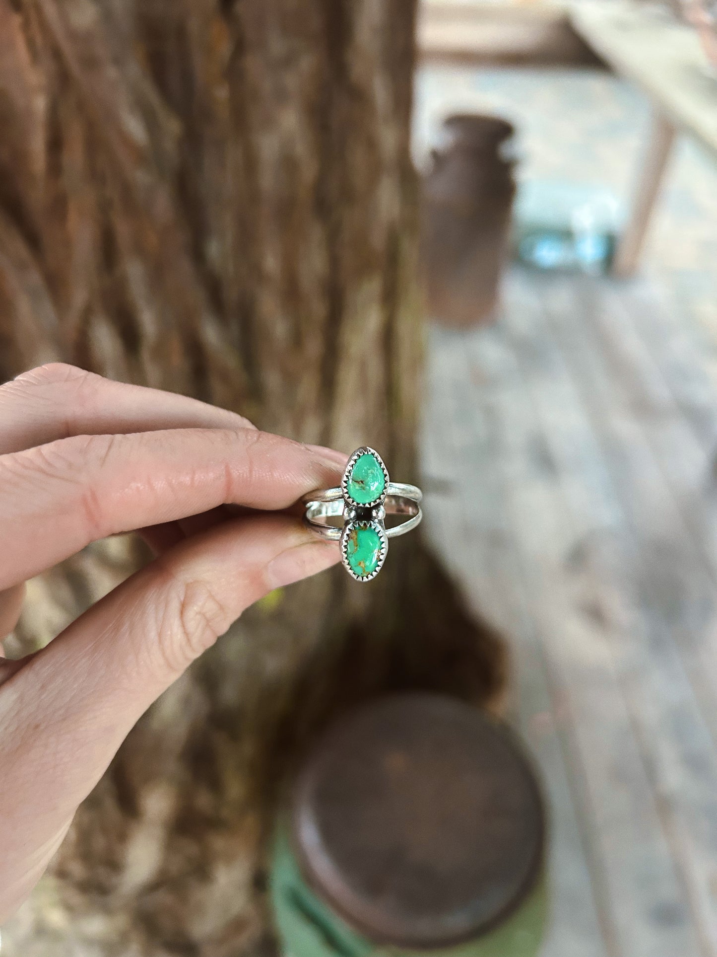 The Mini Green Cielo Ring Size 8 1/2