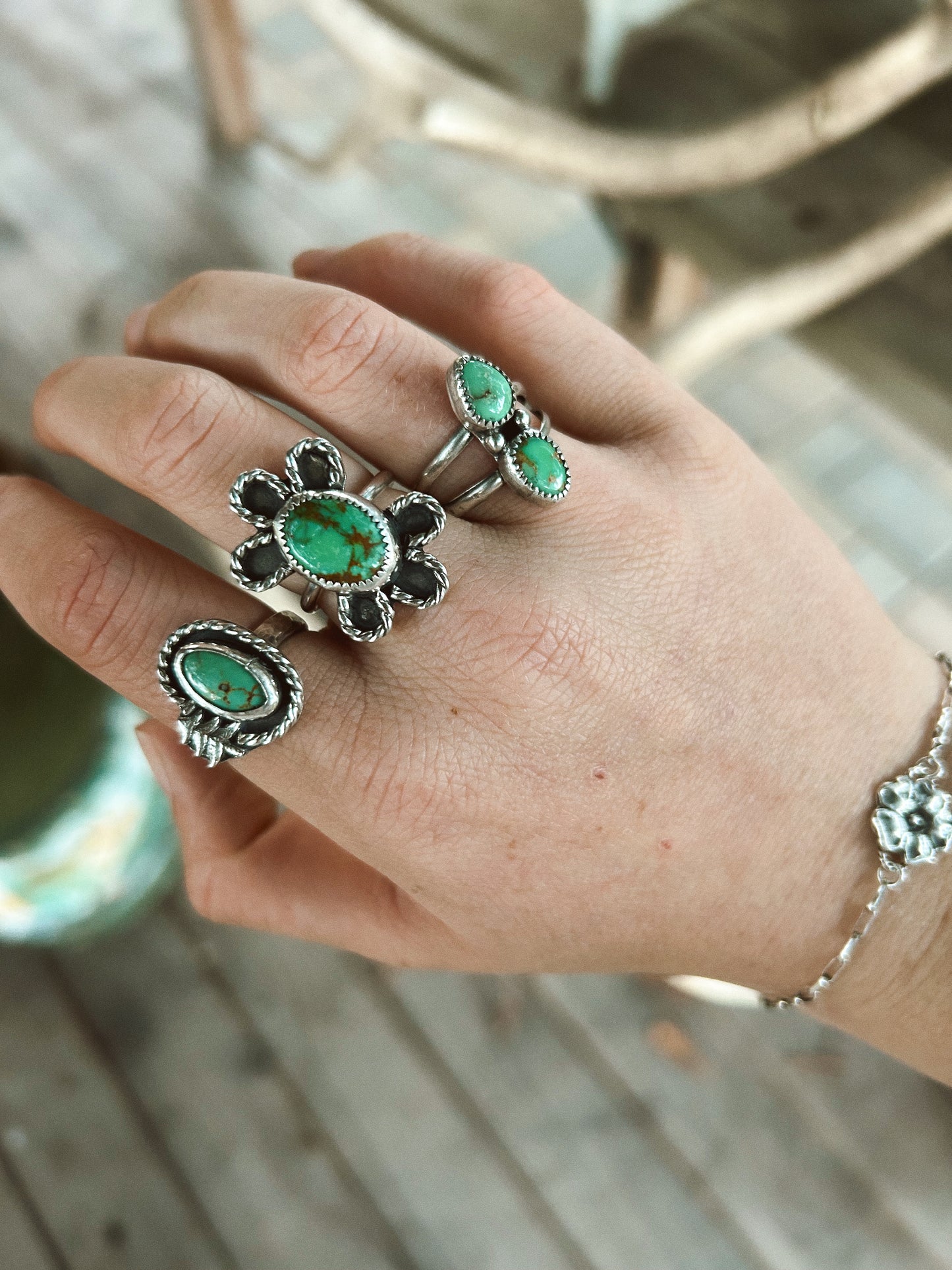 The Mini Green Cielo Ring Size 8 1/2