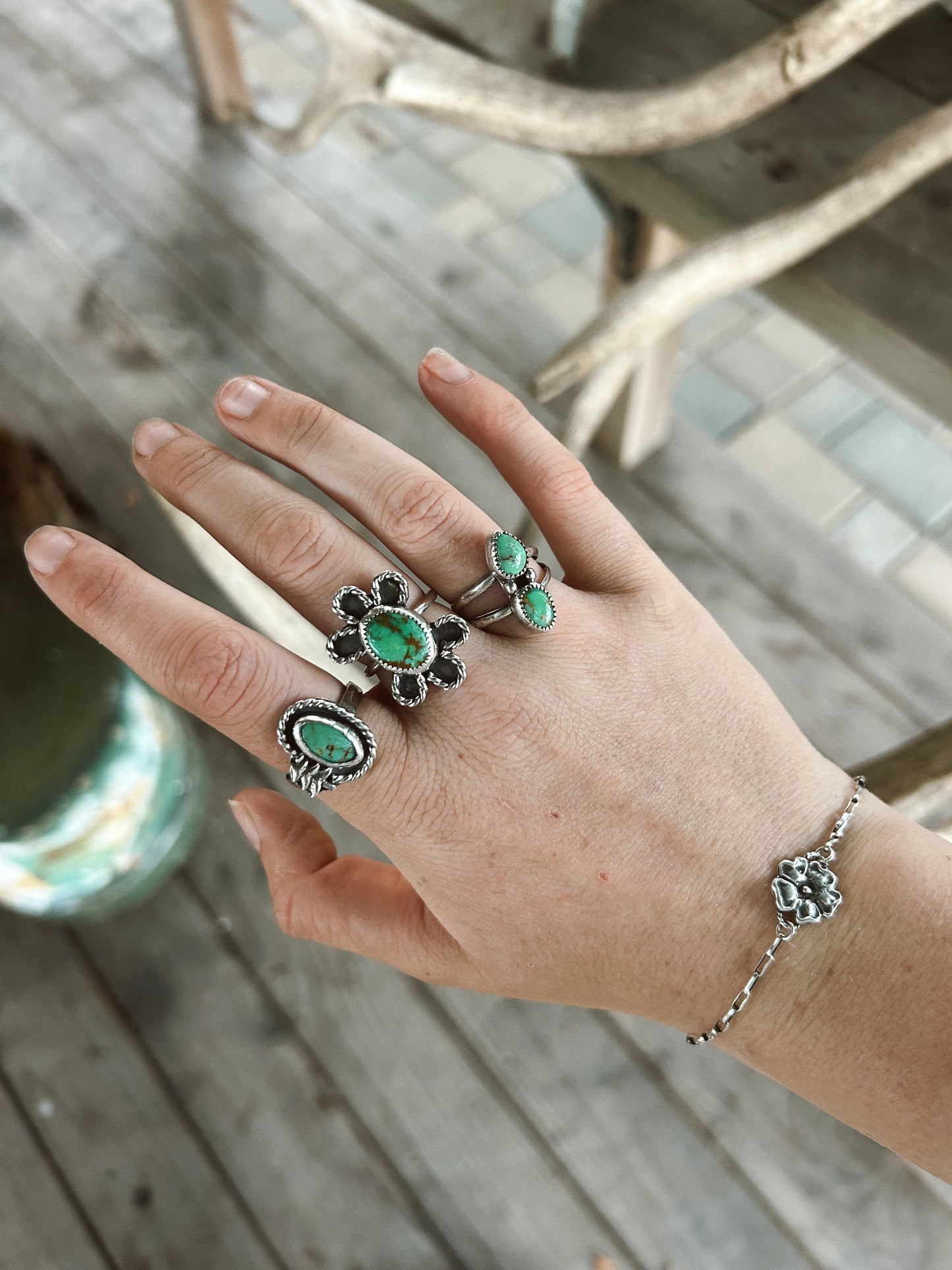 The Mini Green Cielo Ring Size 8 1/2