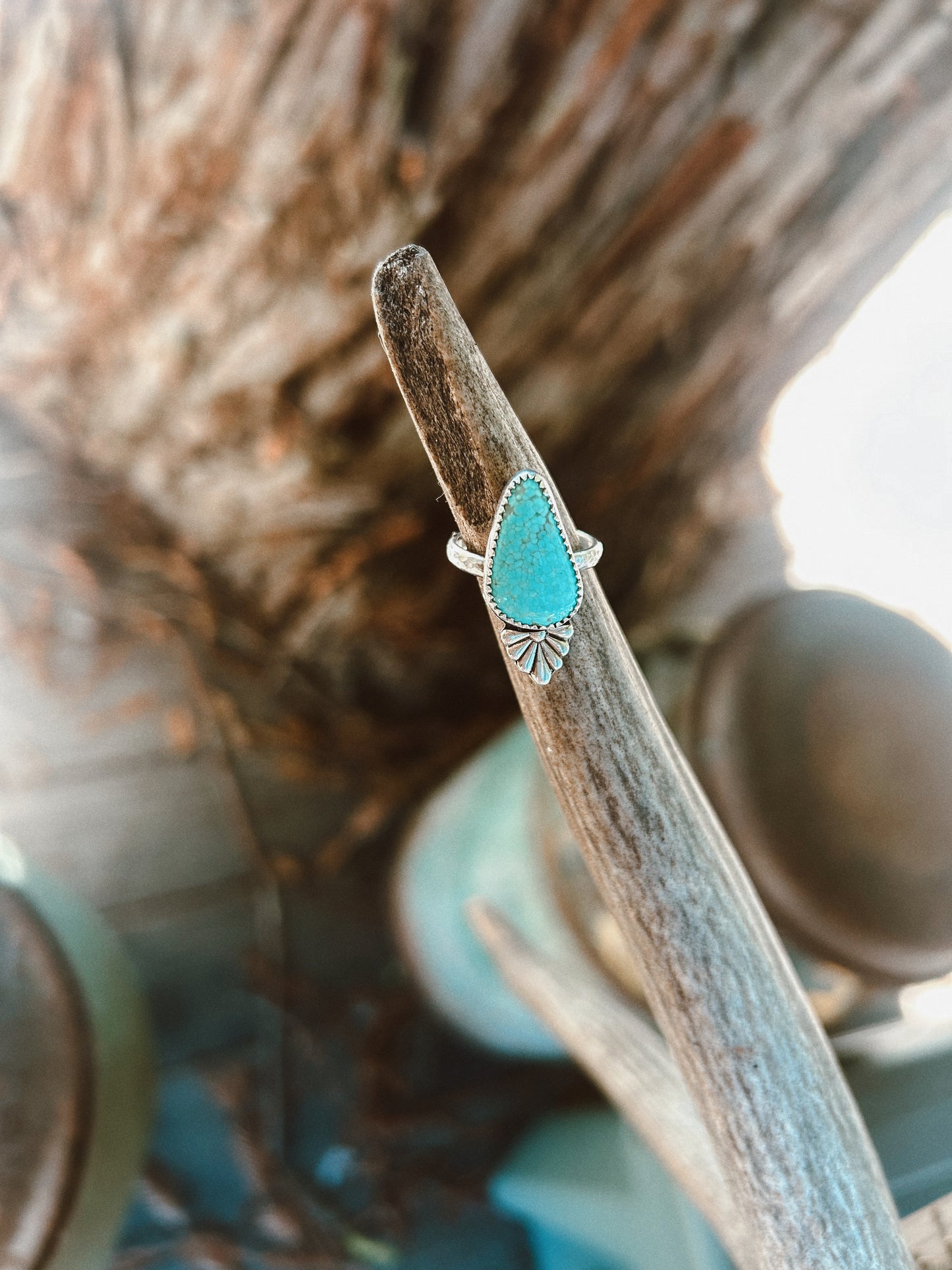 Turquoise Talavera Ring Size 6 1/3