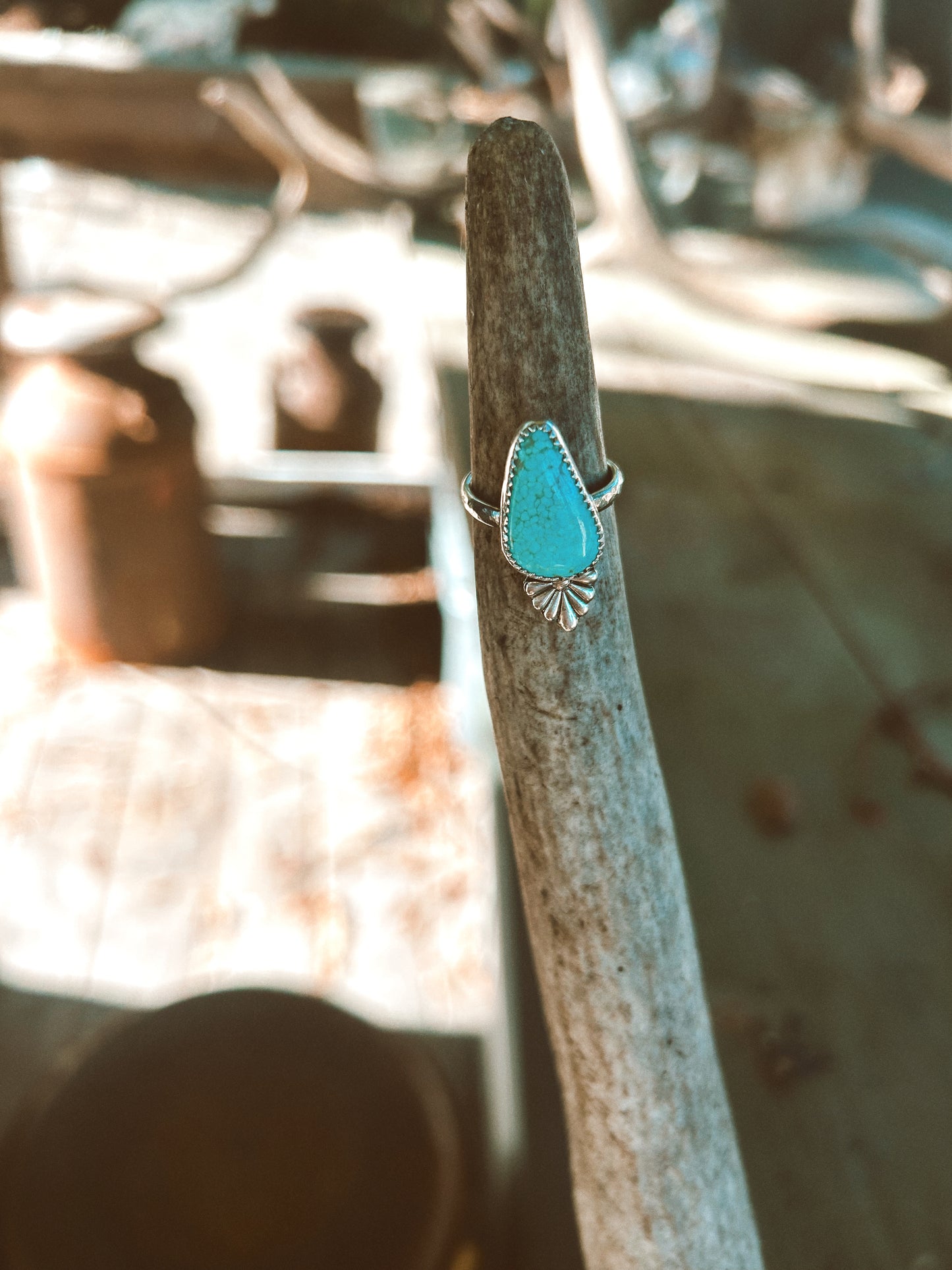 Turquoise Talavera Ring Size 6 1/3